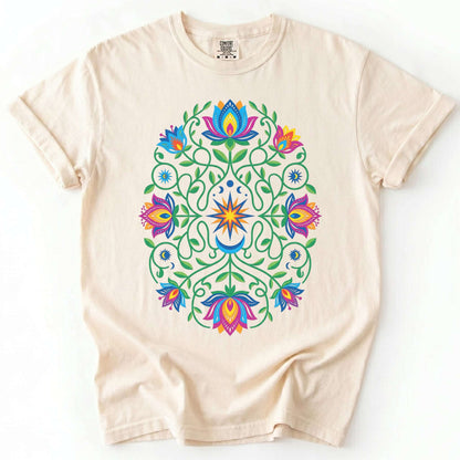 Vibrant Floral Folk Art Vintage Washed T-Shirt