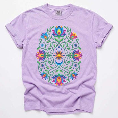 Vibrant Floral Folk Art Vintage Washed T-Shirt