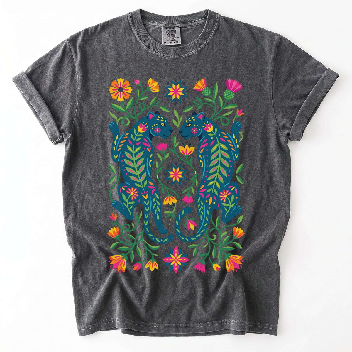 Vibrant Twin Panthers Vintage Washed T-Shirt