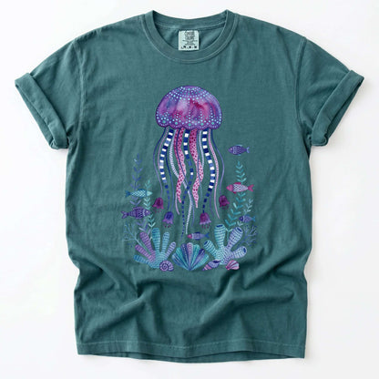 Whimsical Jellyfish Vintage Washed T-Shirt