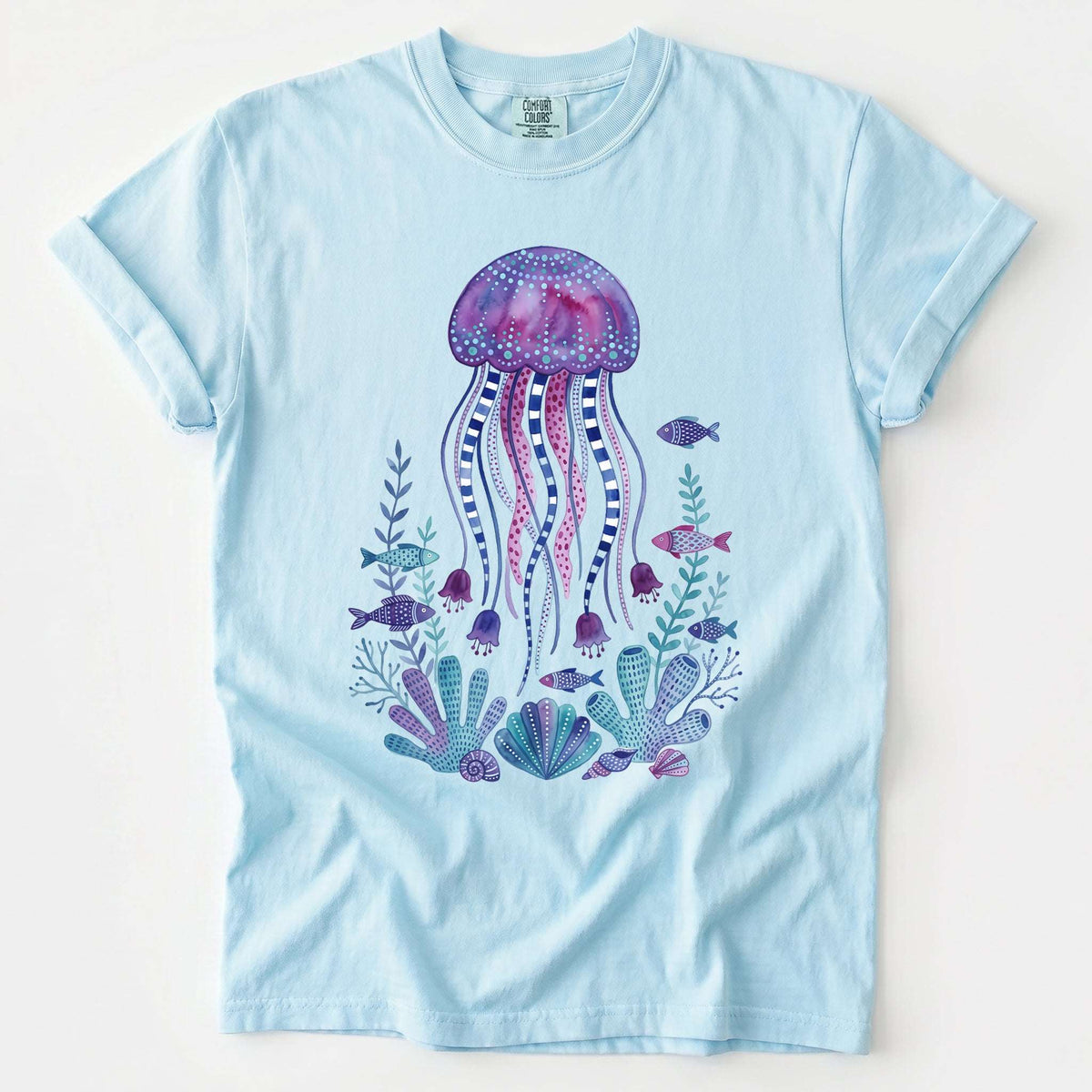 Whimsical Jellyfish Vintage Washed T-Shirt