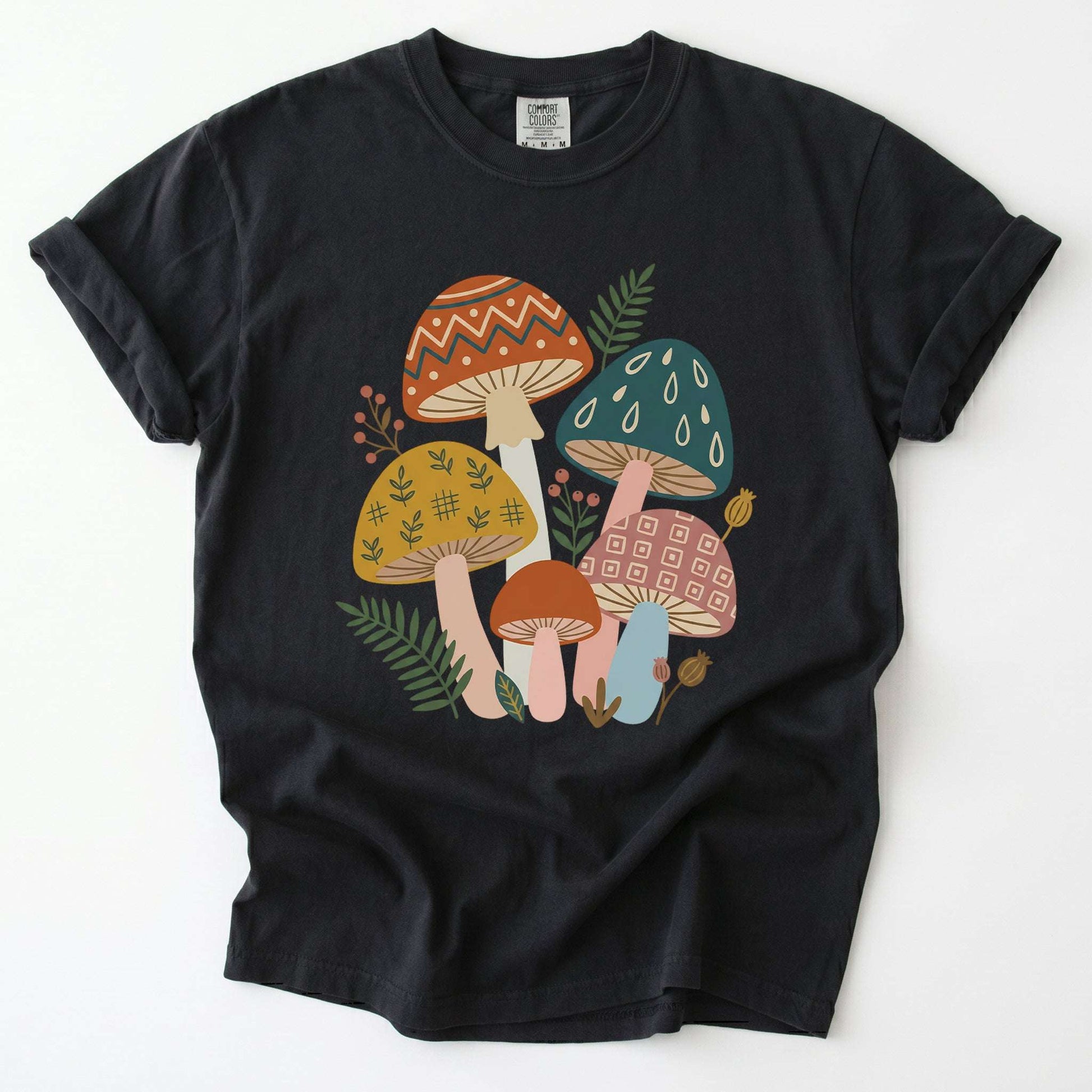 Whimsical Mushrooms Vintage Washed T-Shirt