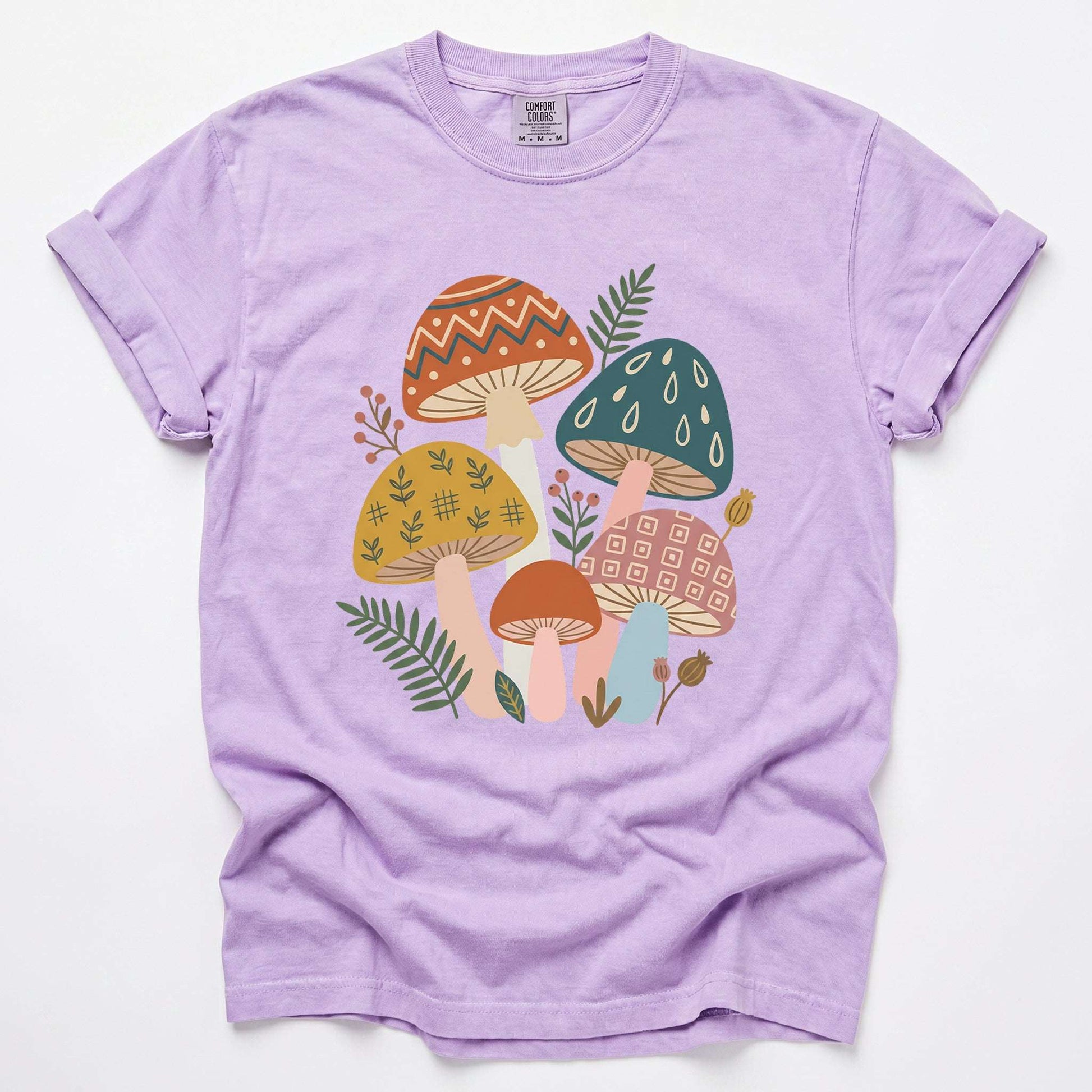 Whimsical Mushrooms Vintage Washed T-Shirt