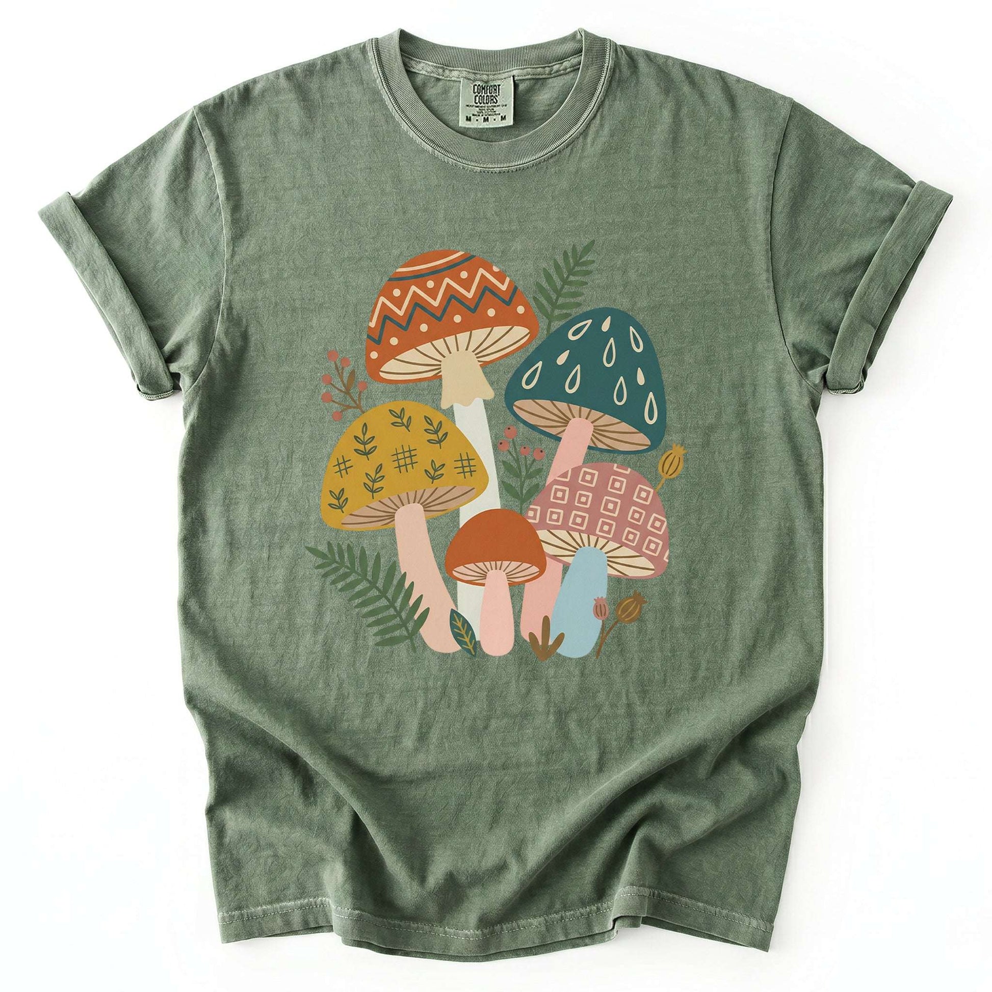 Whimsical Mushrooms Vintage Washed T-Shirt