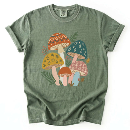 Whimsical Mushrooms Vintage Washed T-Shirt