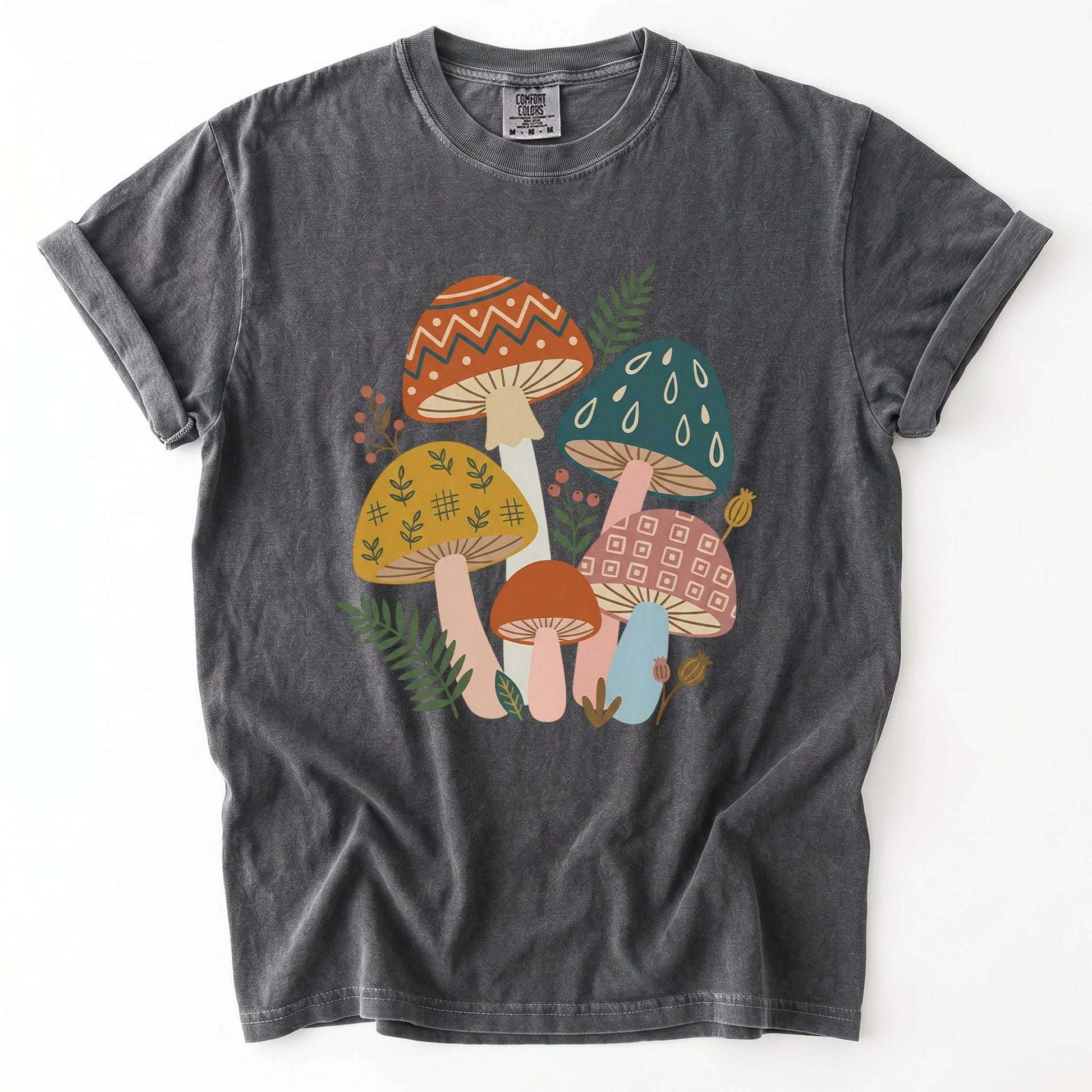 Whimsical Mushrooms Vintage Washed T-Shirt
