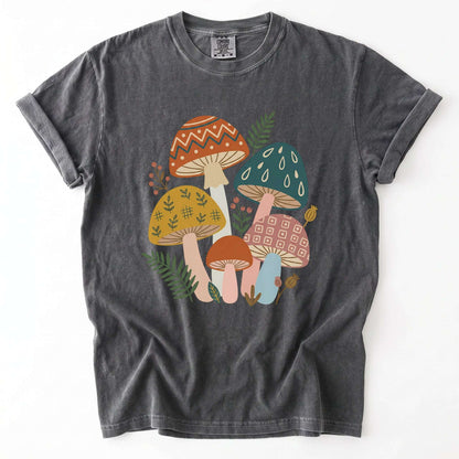 Whimsical Mushrooms Vintage Washed T-Shirt