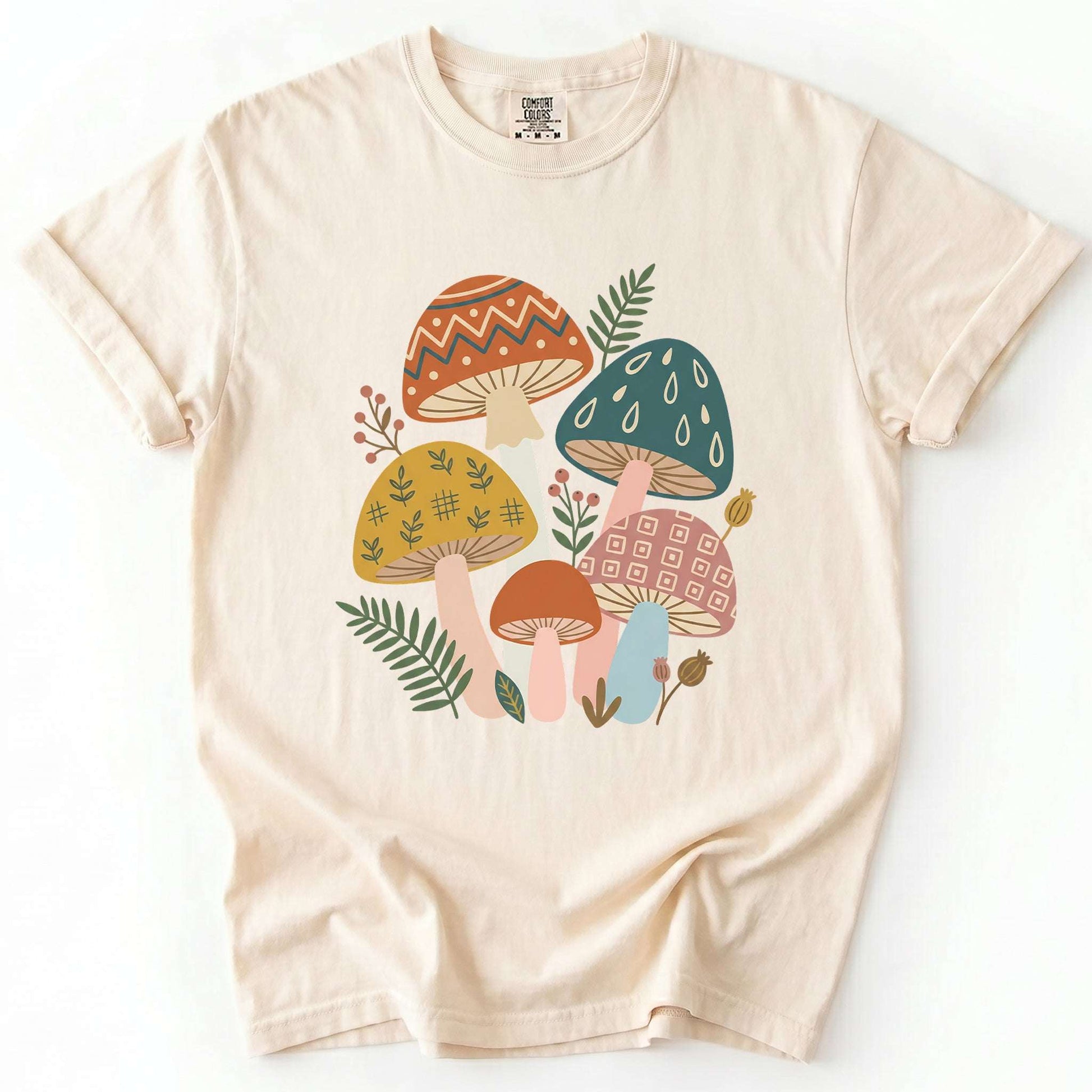 Whimsical Mushrooms Vintage Washed T-Shirt