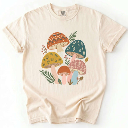 Whimsical Mushrooms Vintage Washed T-Shirt