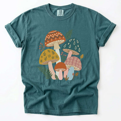 Whimsical Mushrooms Vintage Washed T-Shirt