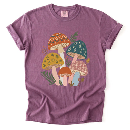 Whimsical Mushrooms Vintage Washed T-Shirt