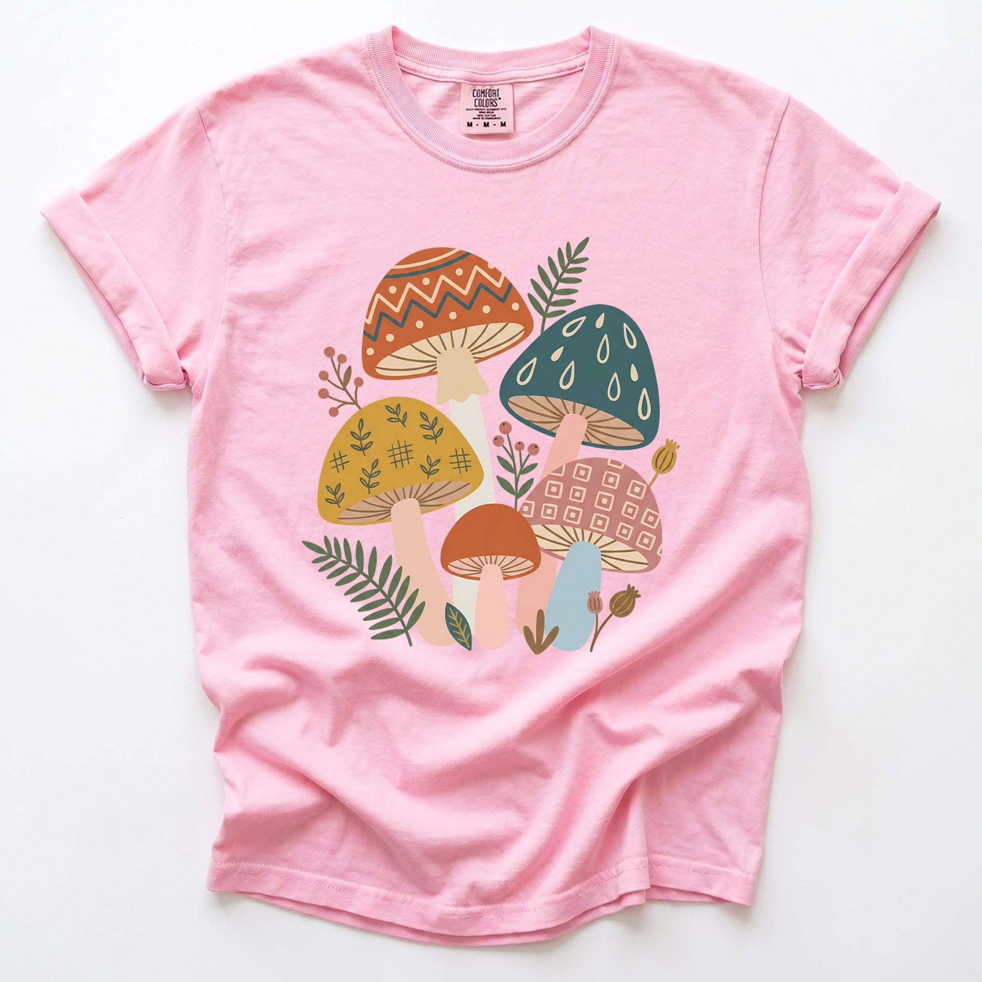 Whimsical Mushrooms Vintage Washed T-Shirt