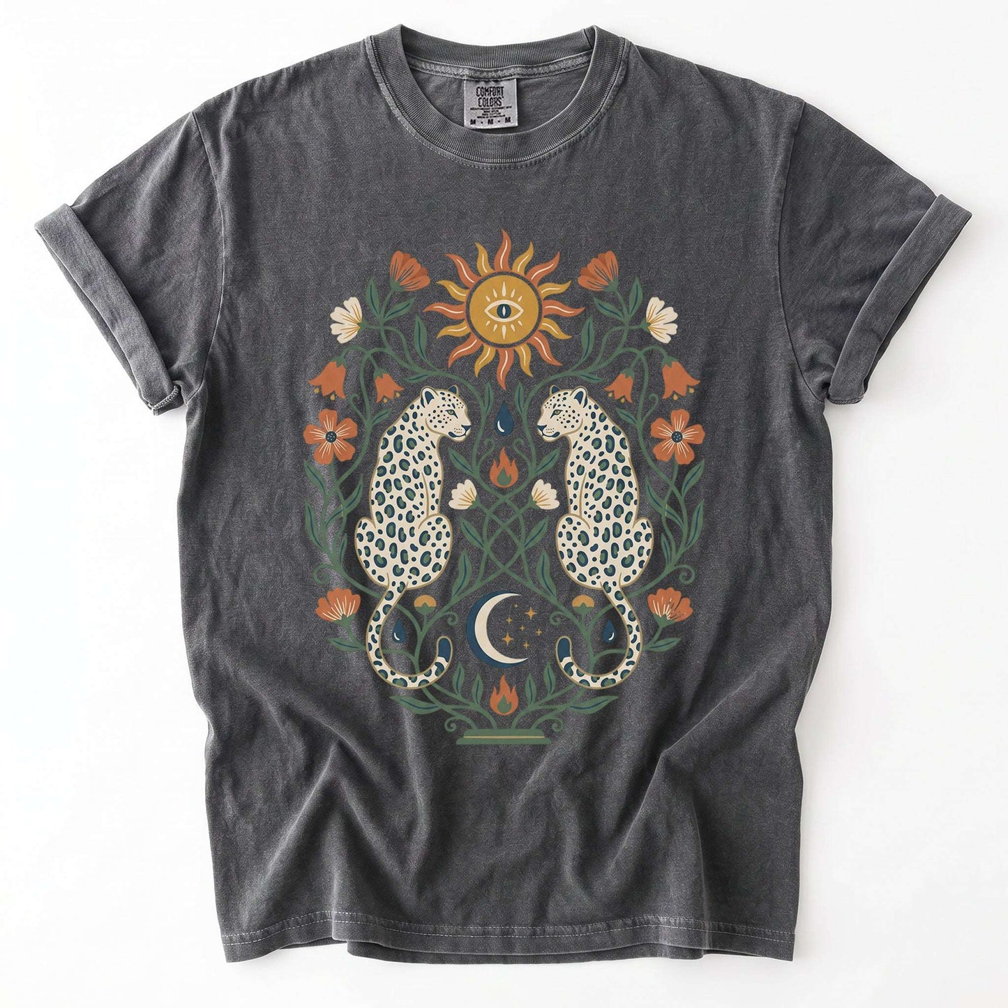 Mystical White Leopards Vintage Washed T-Shirt