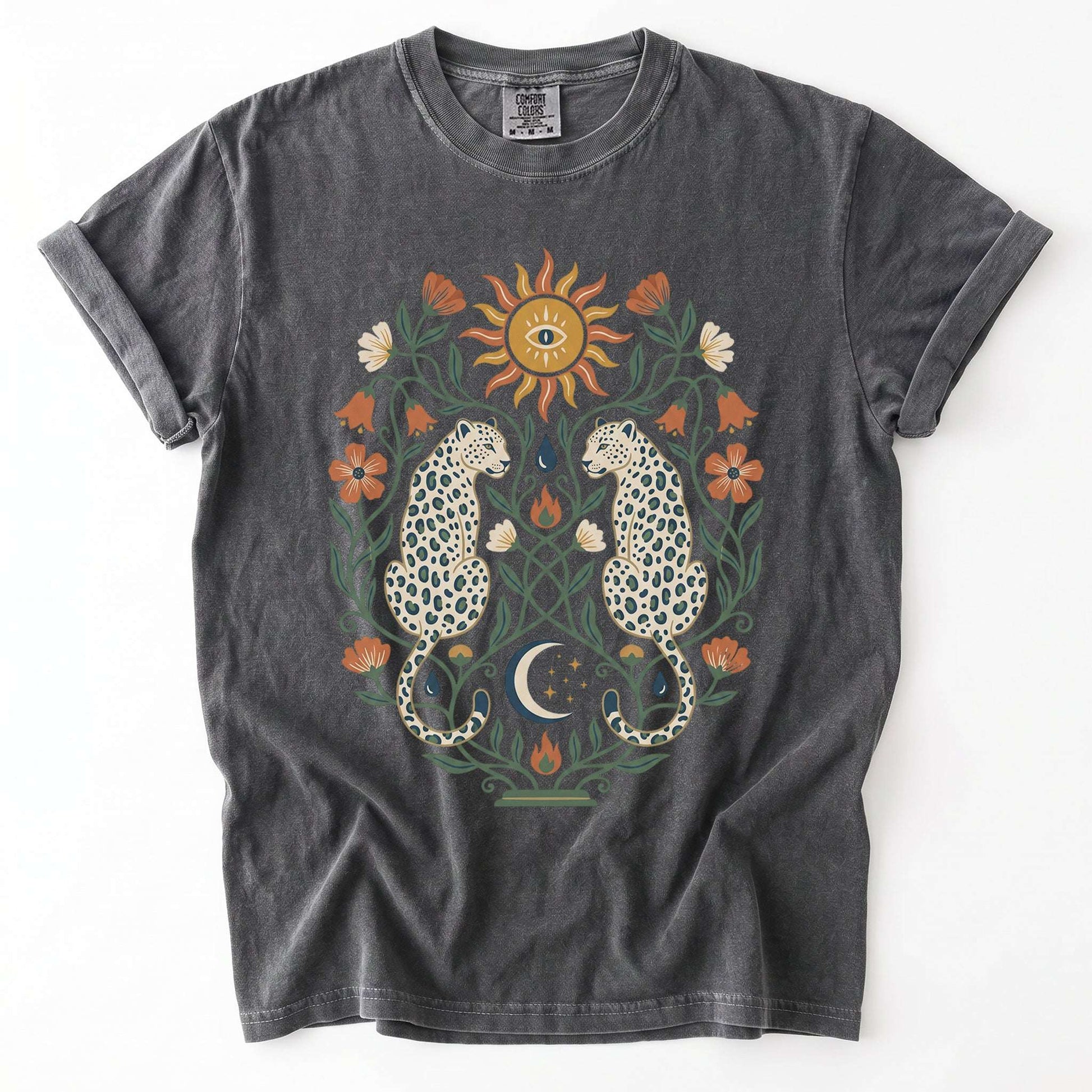 Mystical White Leopards Vintage Washed T-Shirt