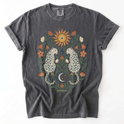 Mystical White Leopards Vintage Washed T-Shirt