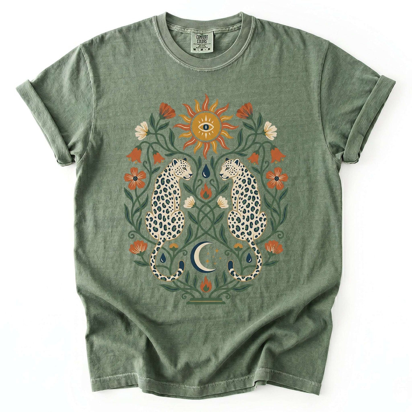 Mystical White Leopards Vintage Washed T-Shirt