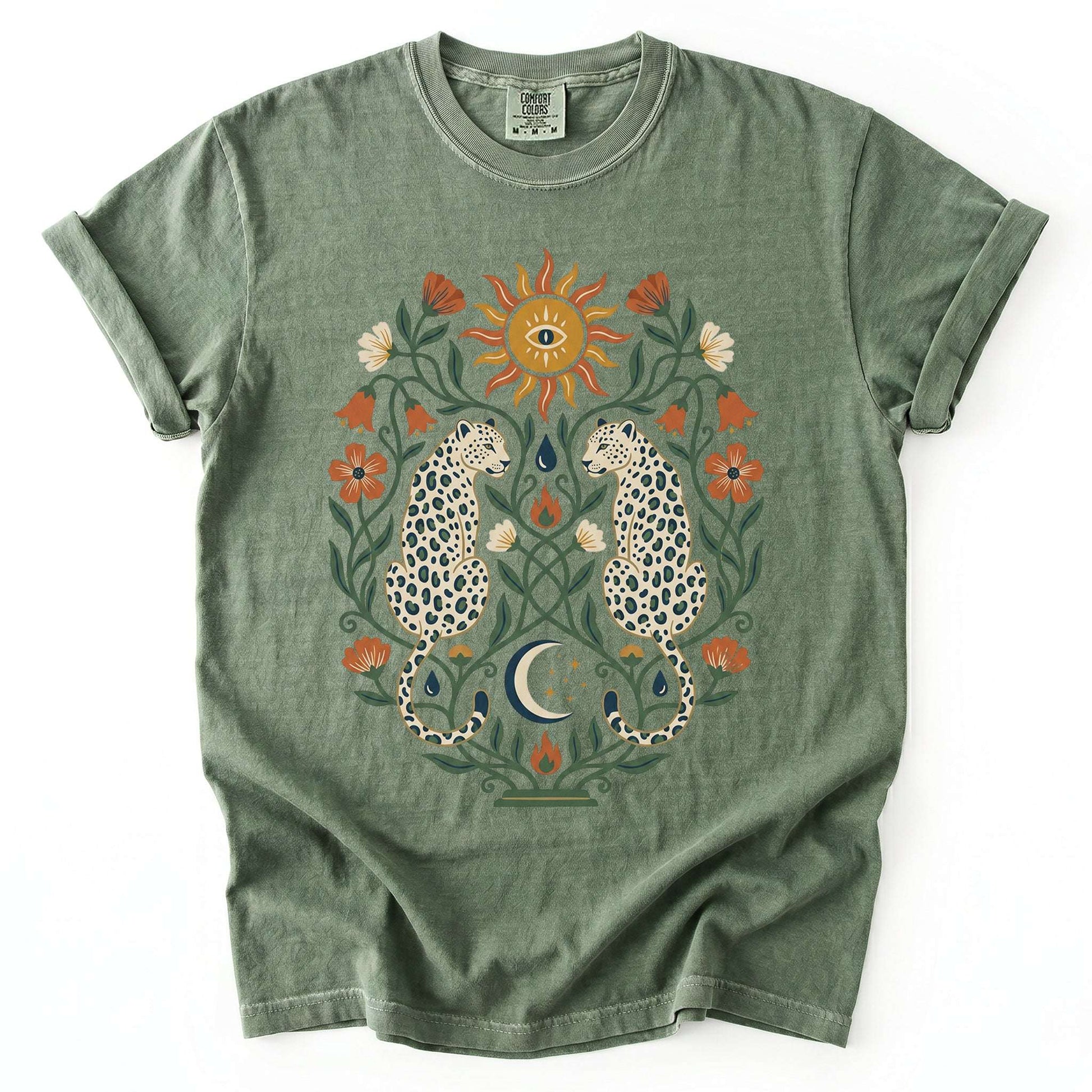 Mystical White Leopards Vintage Washed T-Shirt
