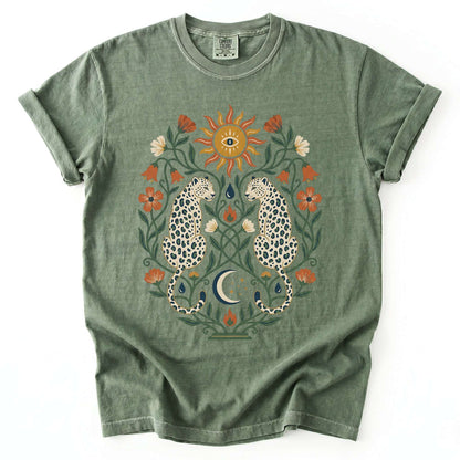 Mystical White Leopards Vintage Washed T-Shirt