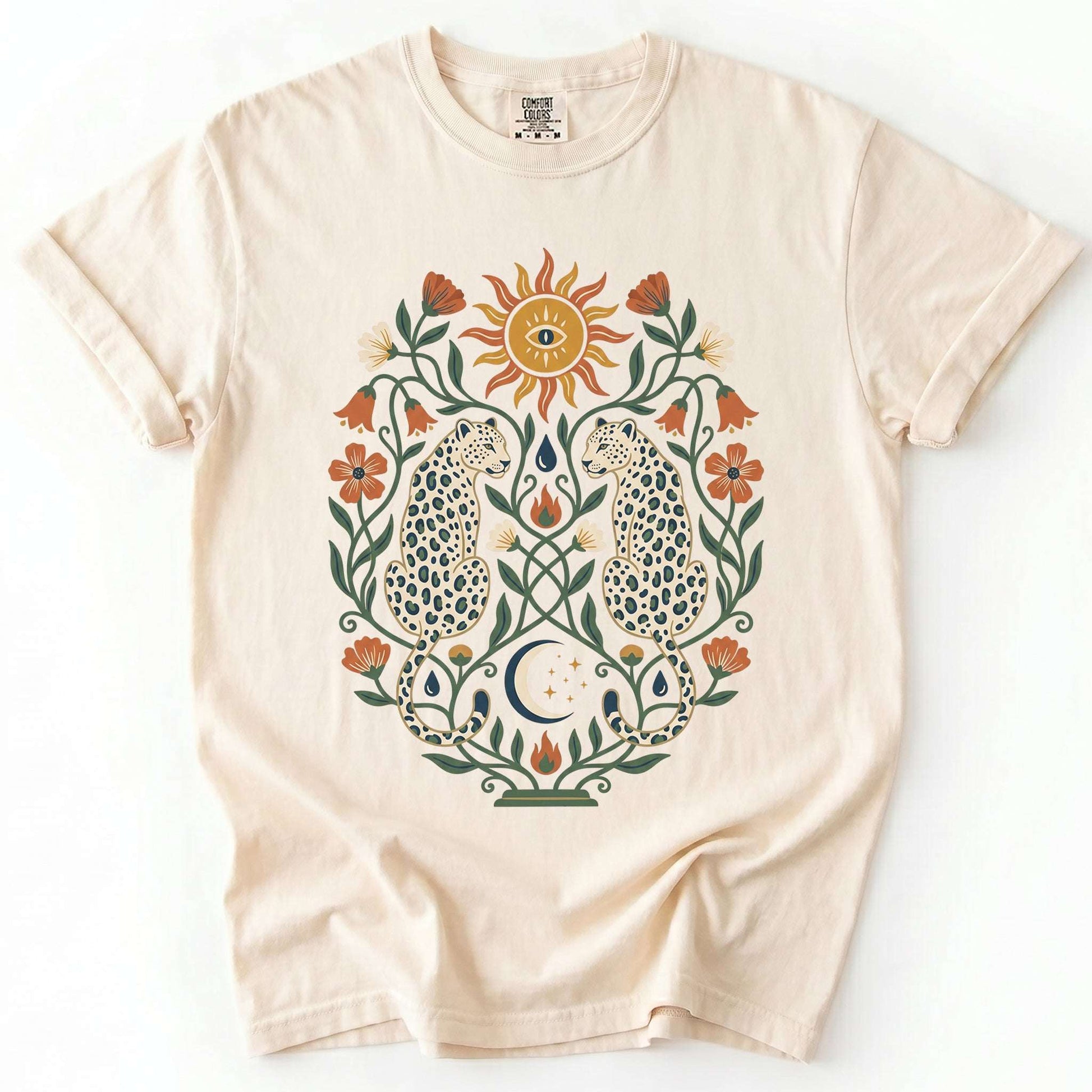 Mystical White Leopards Vintage Washed T-Shirt