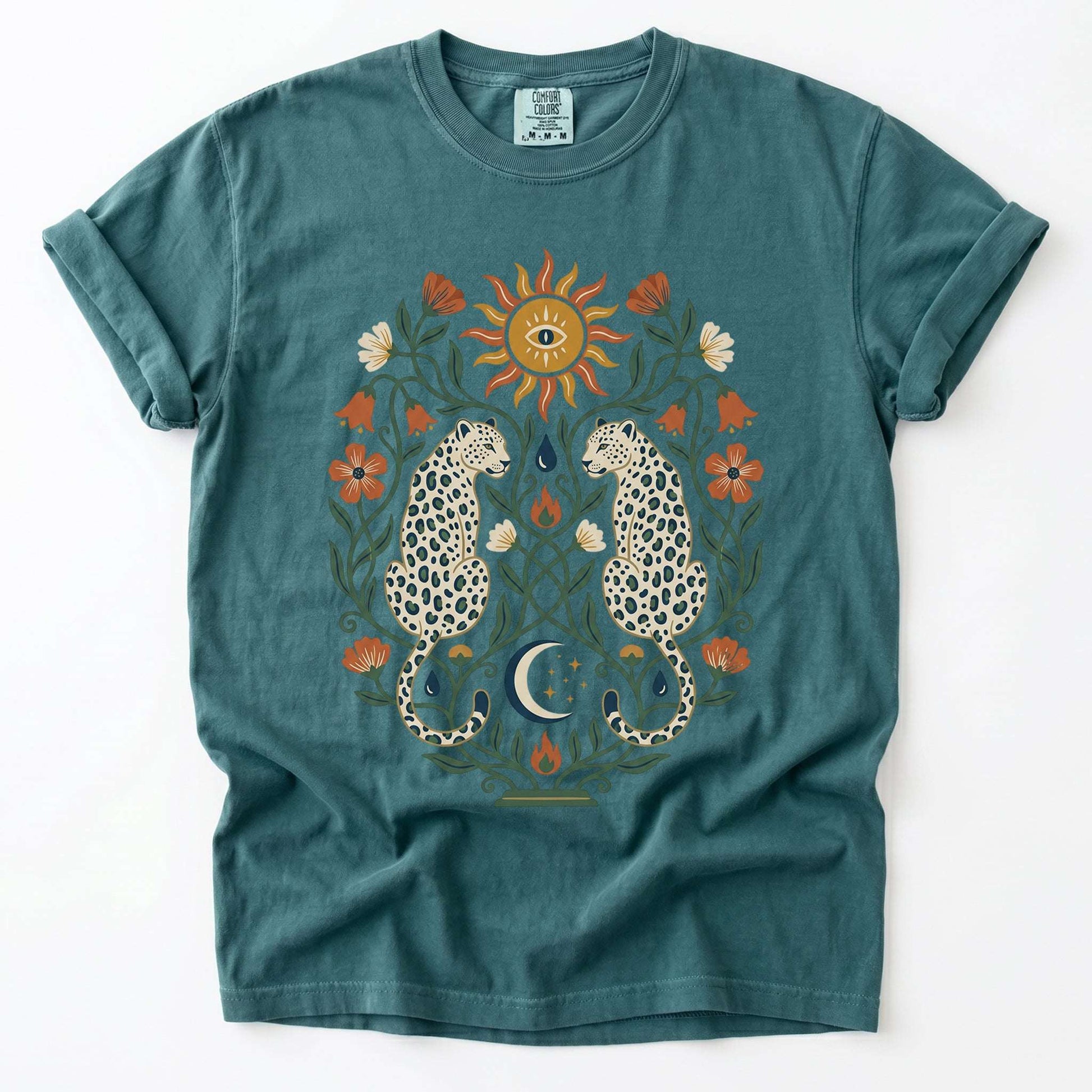 Mystical White Leopards Vintage Washed T-Shirt