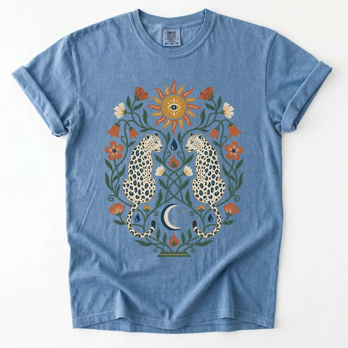 Mystical White Leopards Vintage Washed T-Shirt