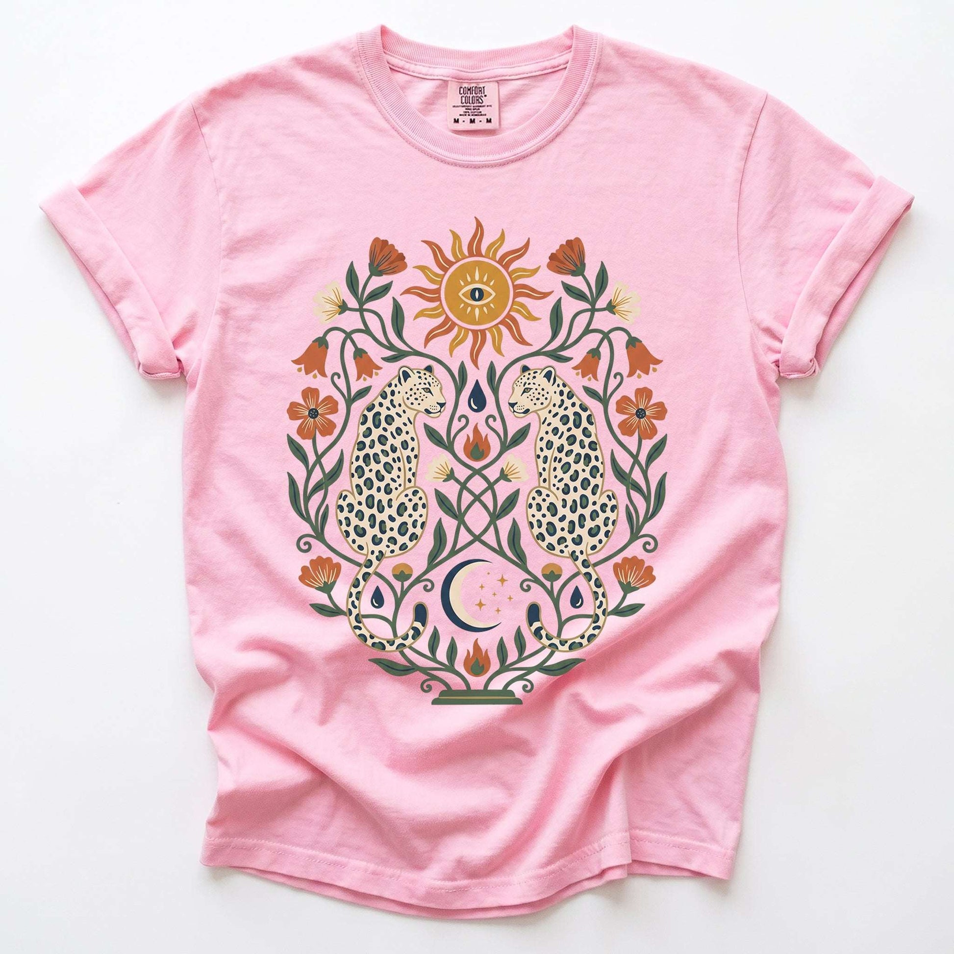 Mystical White Leopards Vintage Washed T-Shirt