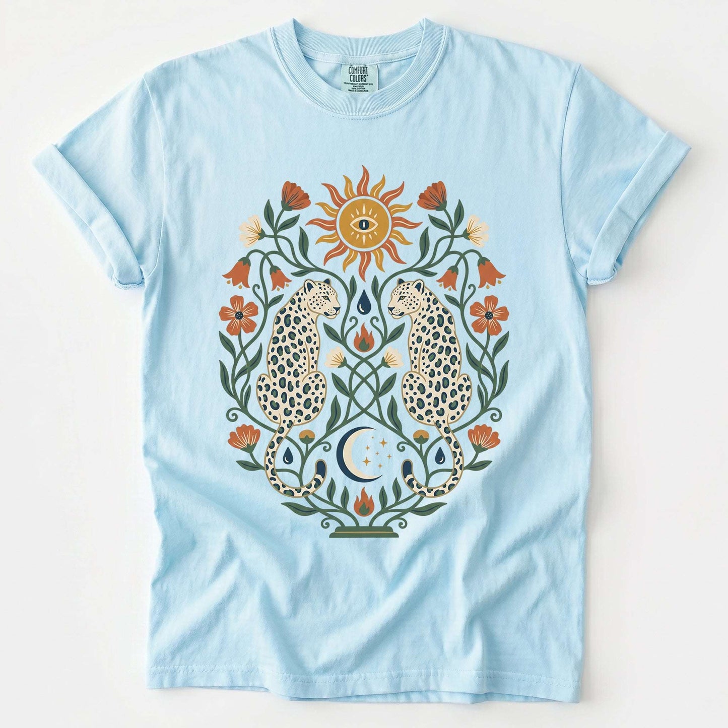 Mystical White Leopards Vintage Washed T-Shirt