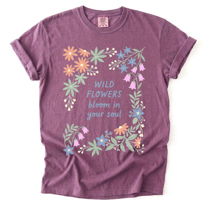 Wild Flowers Bloom In Your Soul Vintage Washed T-Shirt