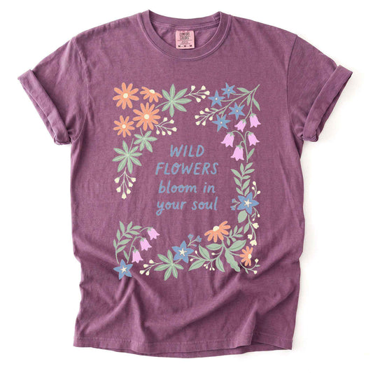 Wild Flowers Bloom In Your Soul Vintage Washed T-Shirt