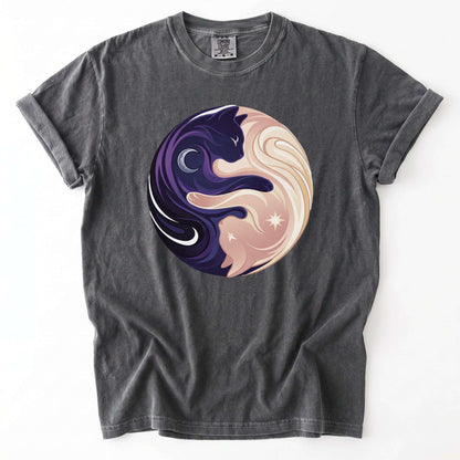Yin Yang Cats Vintage Washed T-Shirt