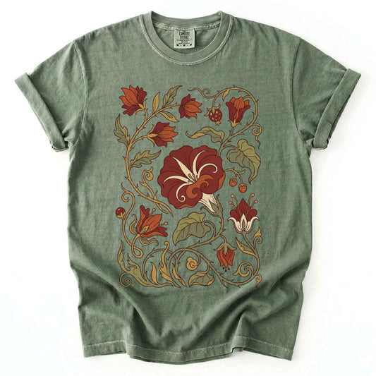Art Nouveau Vine Vintage Washed T-Shirt