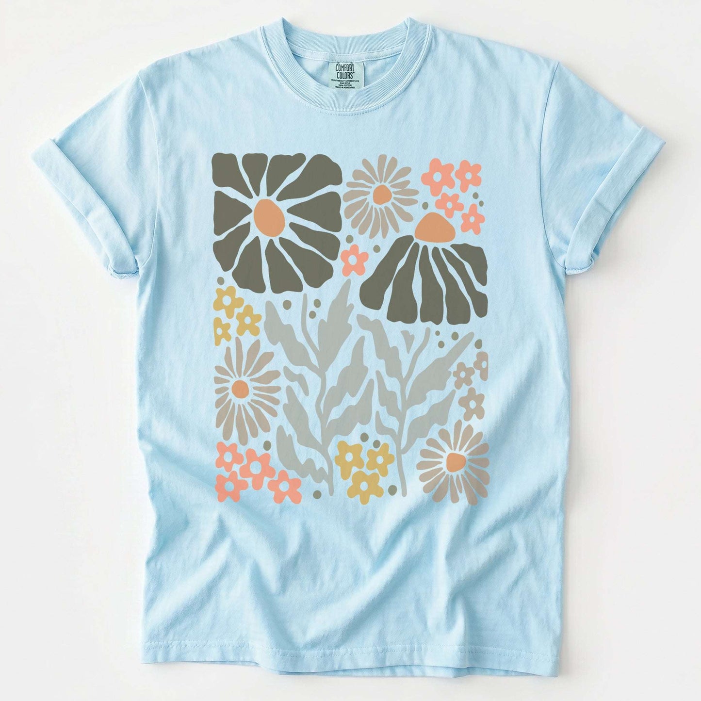 Abstract Boho Bloom Vintage Washed T-Shirt