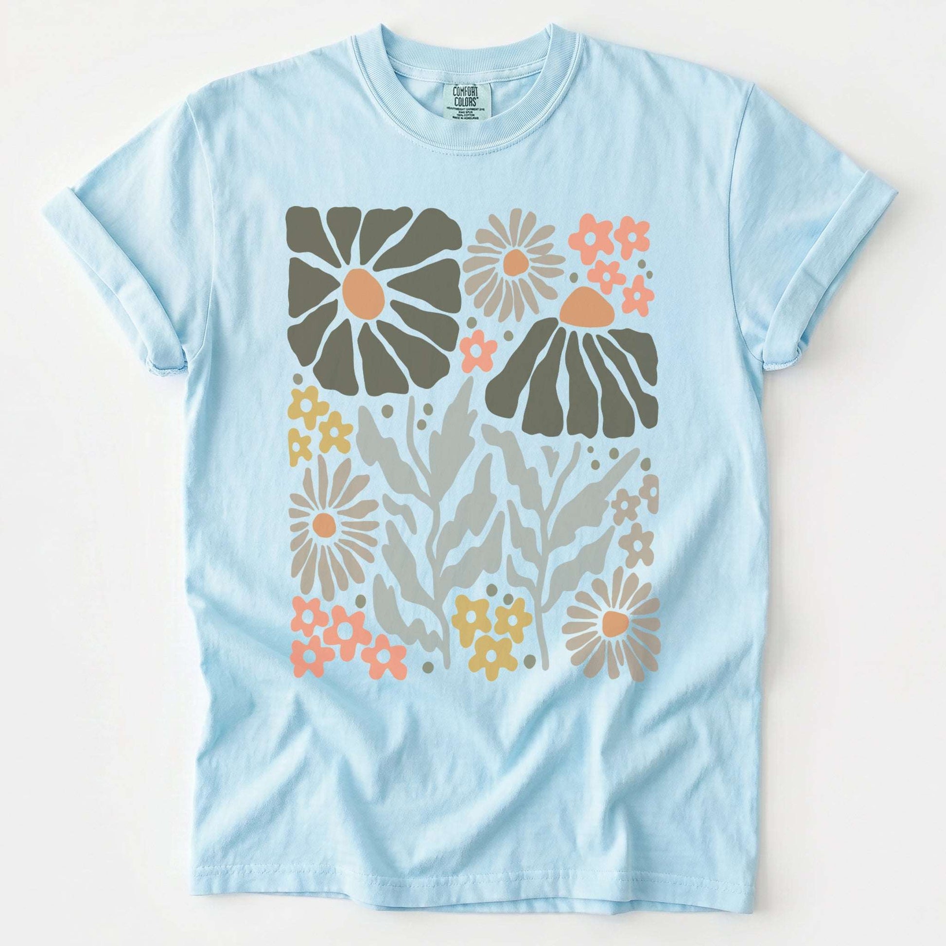Abstract Boho Bloom Vintage Washed T-Shirt