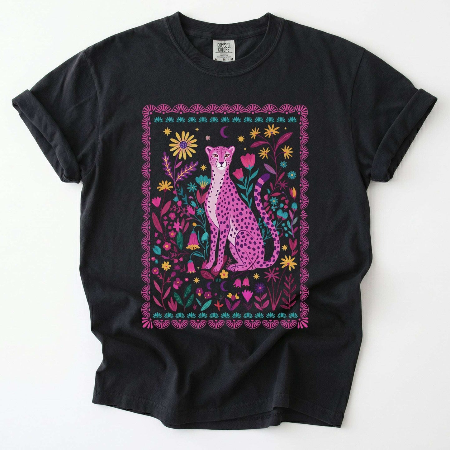 Floral Pink Leopard Vintage Washed T-Shirt