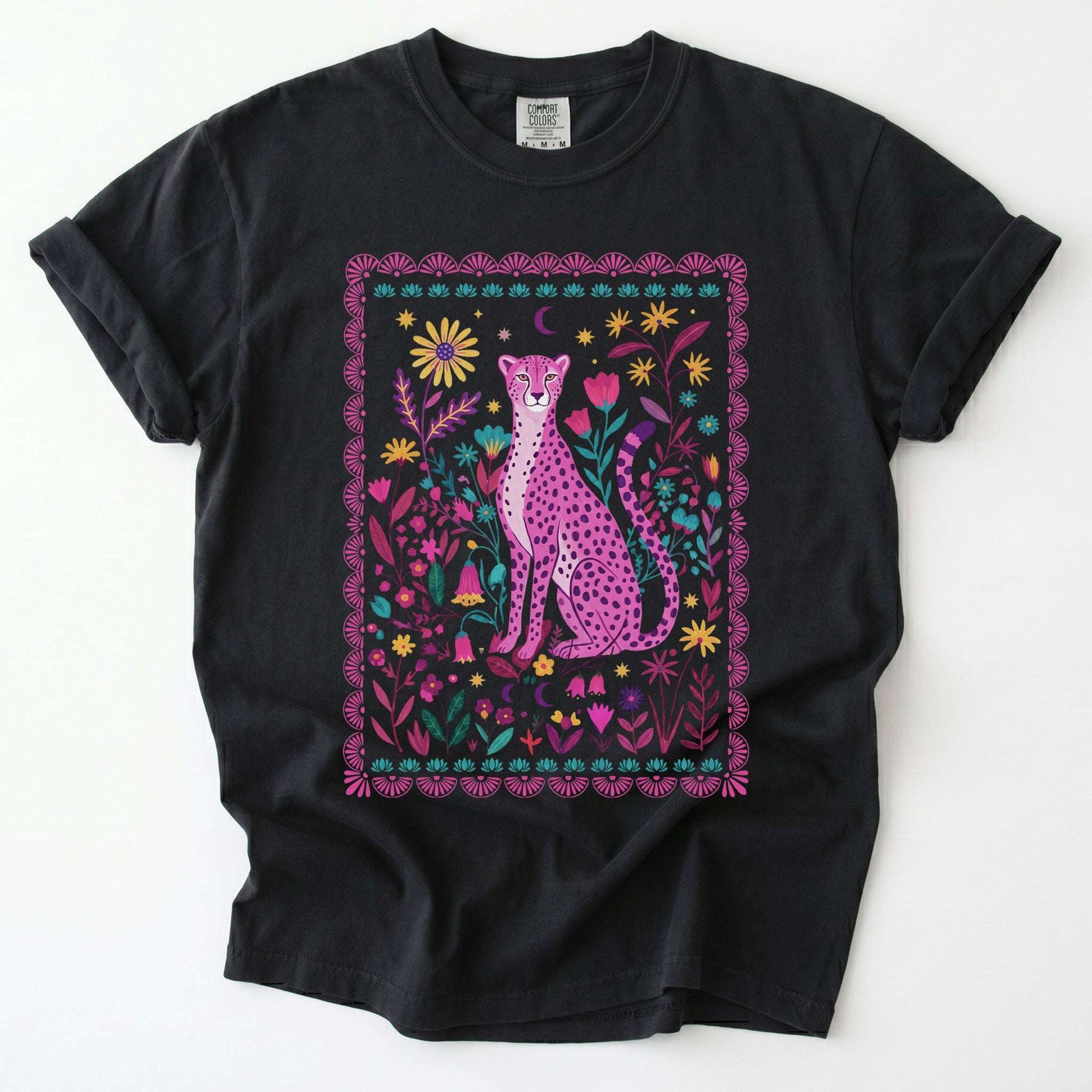 Floral Pink Leopard Vintage Washed T-Shirt