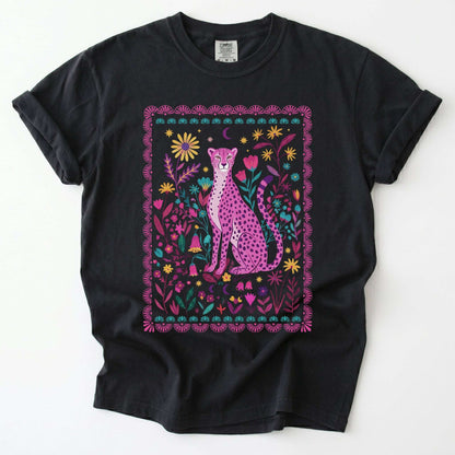 Floral Pink Leopard Vintage Washed T-Shirt