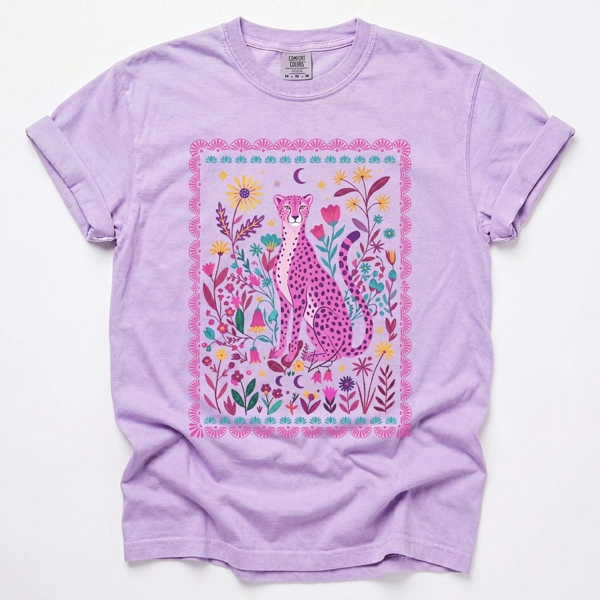 Floral Pink Leopard Vintage Washed T-Shirt