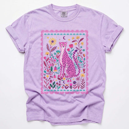 Floral Pink Leopard Vintage Washed T-Shirt