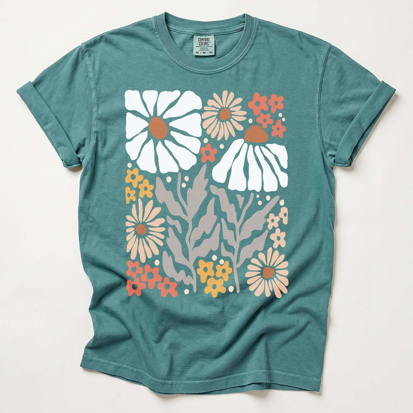 Abstract Boho Bloom Vintage Washed T-Shirt