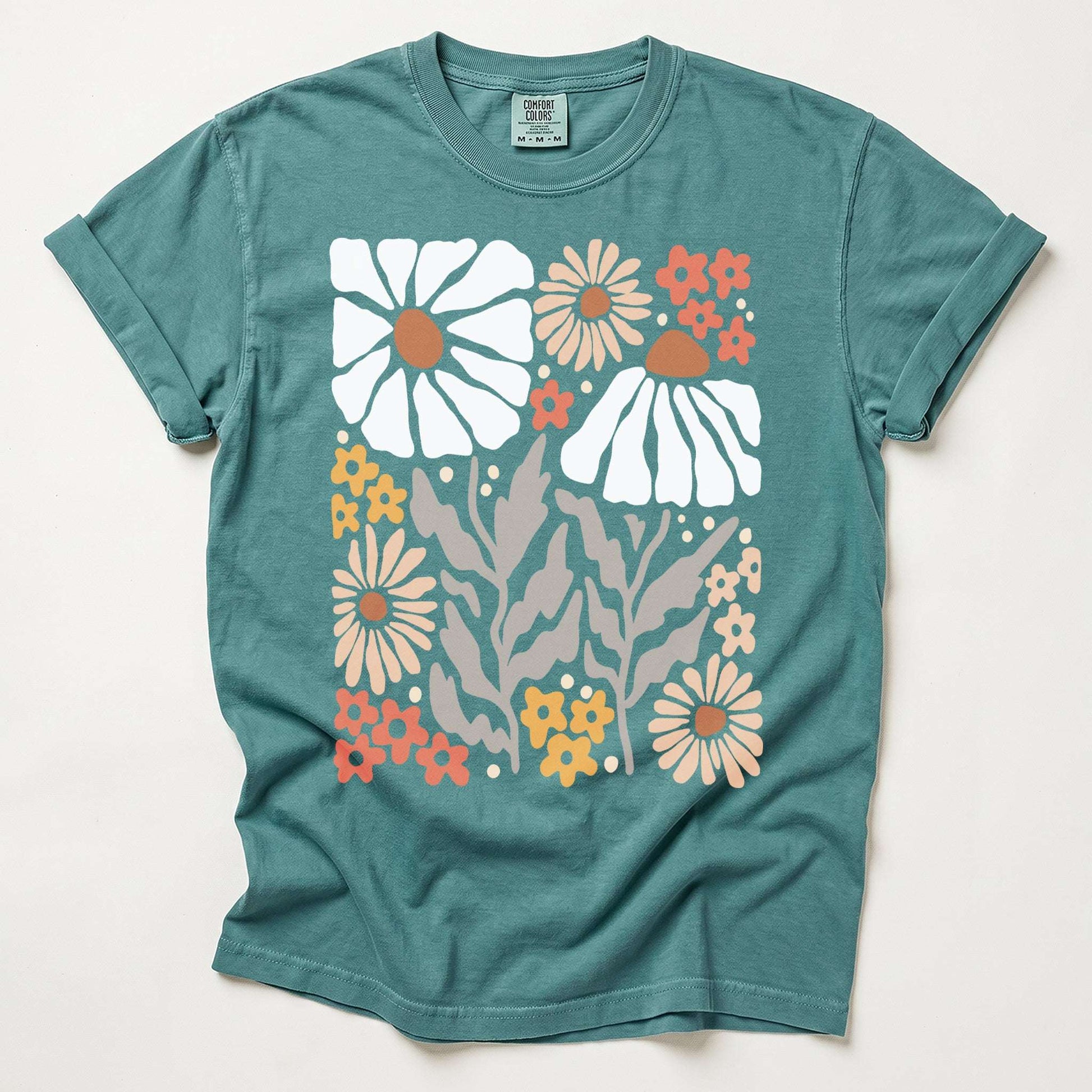 Abstract Boho Bloom Vintage Washed T-Shirt
