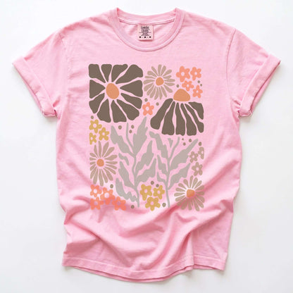 Abstract Boho Bloom Vintage Washed T-Shirt
