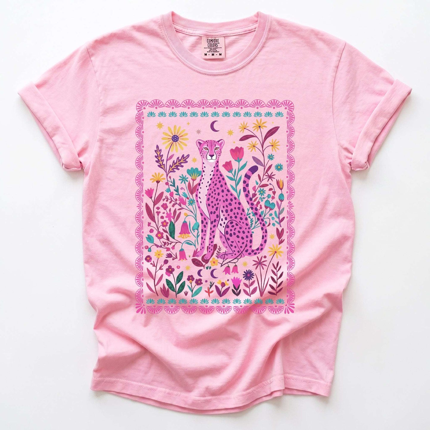 Floral Pink Leopard Vintage Washed T-Shirt