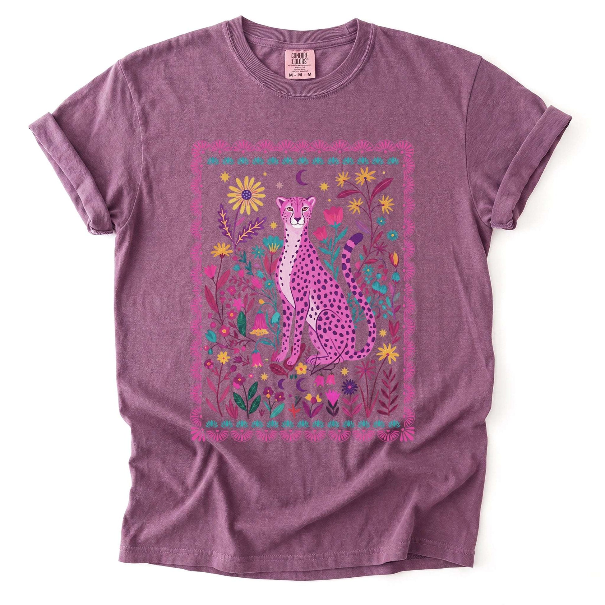 Floral Pink Leopard Vintage Washed T-Shirt