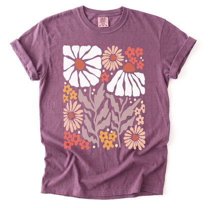 Abstract Boho Bloom Vintage Washed T-Shirt