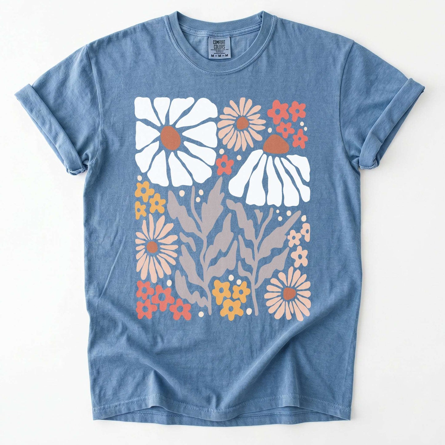 Abstract Boho Bloom Vintage Washed T-Shirt