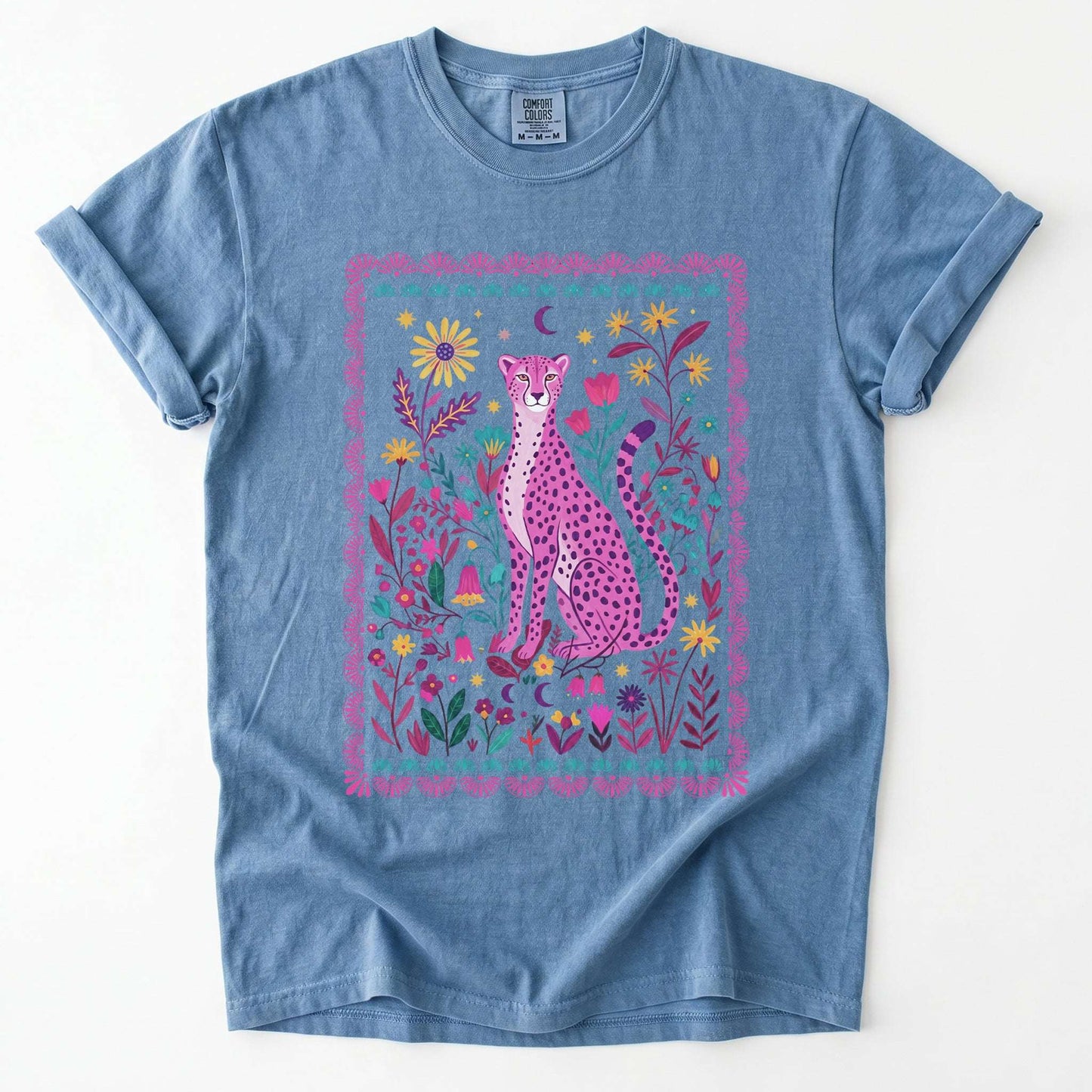 Floral Pink Leopard Vintage Washed T-Shirt