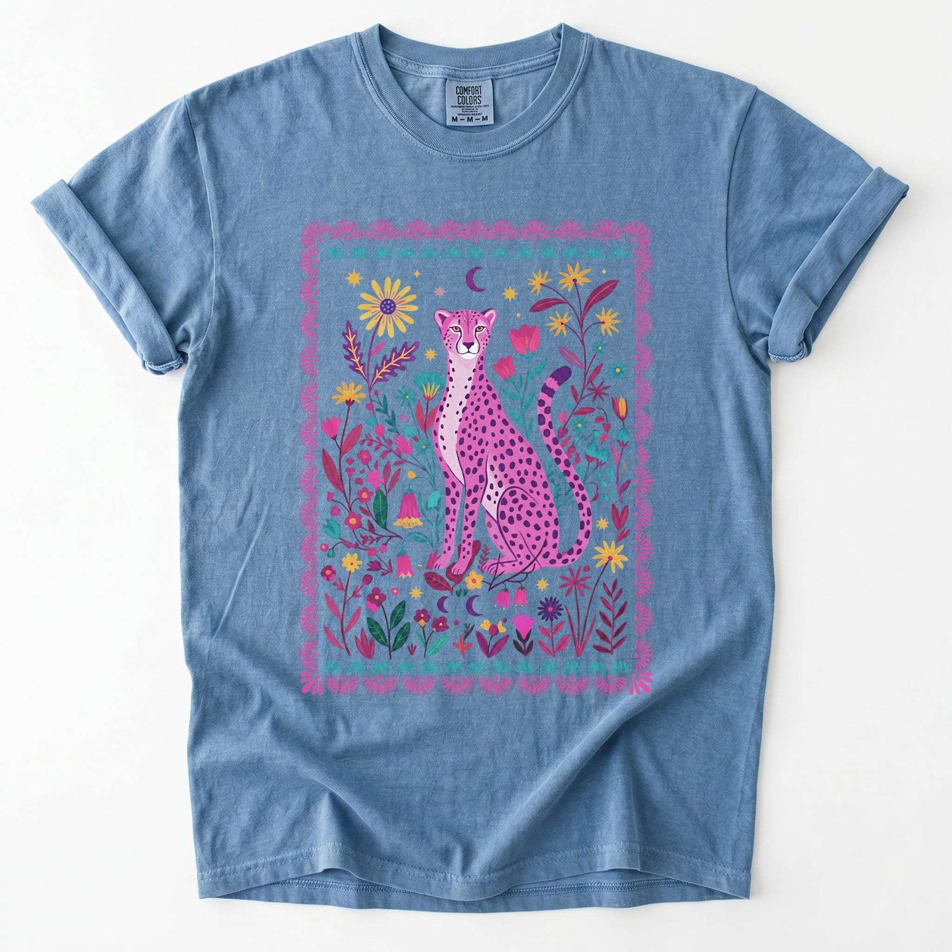 Floral Pink Leopard Vintage Washed T-Shirt
