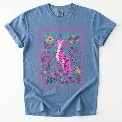 Floral Pink Leopard Vintage Washed T-Shirt