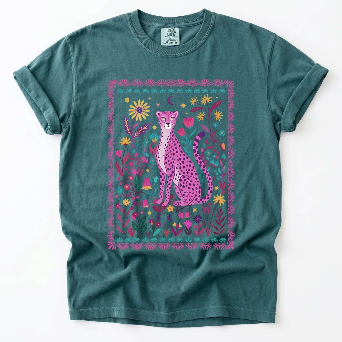 Floral Pink Leopard Vintage Washed T-Shirt