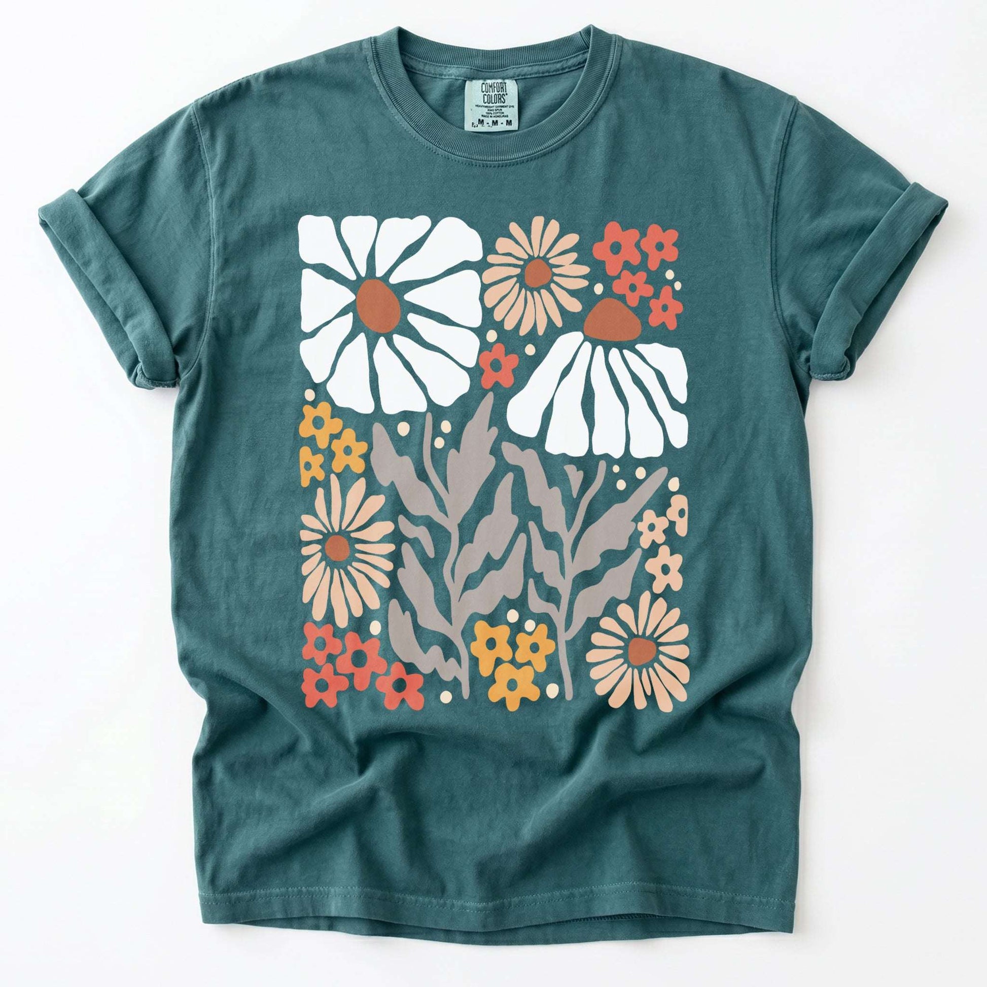 Abstract Boho Bloom Vintage Washed T-Shirt